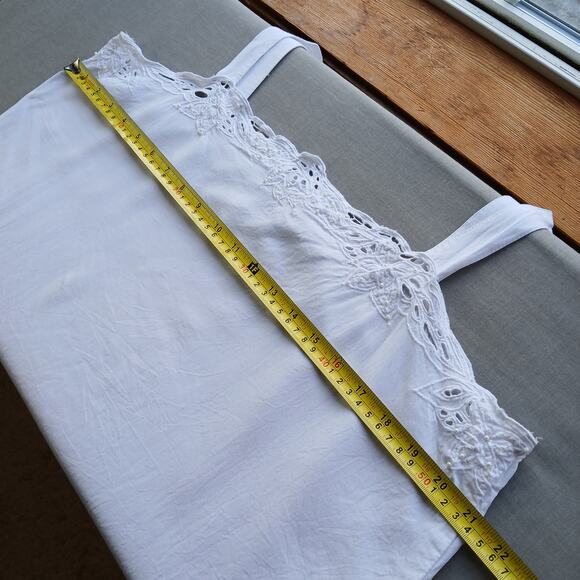 Marcia & Me white lacy camisole blouse XL tank top beaded embroidered cutout - Picture 11 of 13